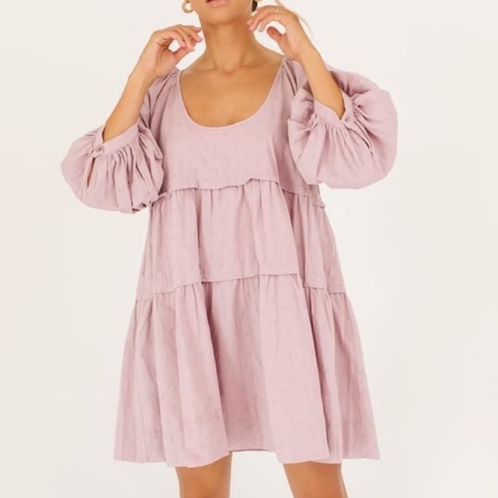 Mustard Seed purple mini babydoll dress/romper